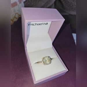 Green Amethyst And Diamond Ring